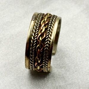 Vintage Tibetan Mixed Metal Spinner Style Band Ring